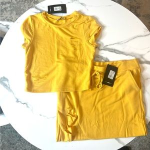 Fashion Nova crop top and skirt